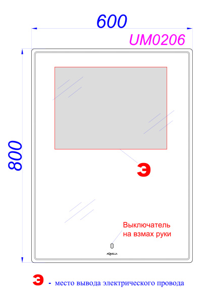 Зеркало Aqwella UM 60 UM0206